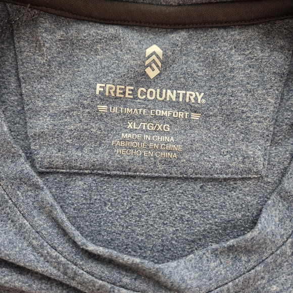 Free Country Men's Blue Long Sleeve Shirt xl Micro Tech Cozy Soft Warm - Picture 4 of 8